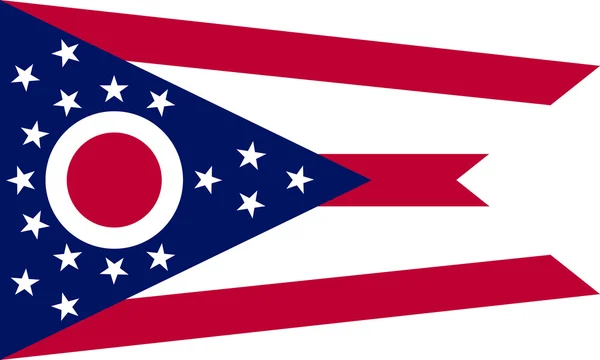 Bendera Ohio dalam ukuran dan warna yang benar, vektor - Stok Vektor