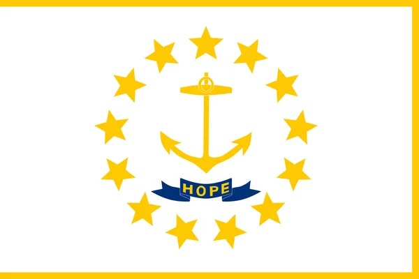 Drapeau de Rhode Island, taille correcte, couleurs, vecteur — Image vectorielle