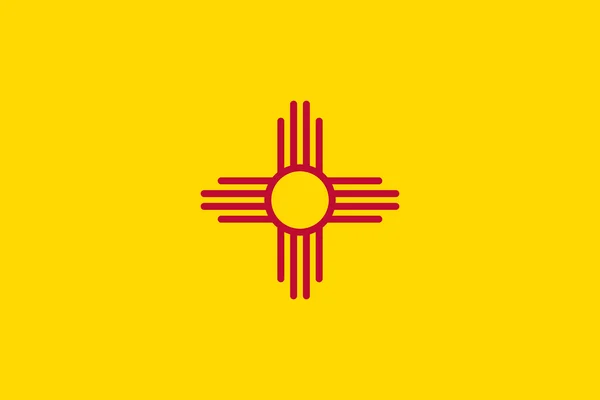 Új-Mexikó zászlaja a megfelelő méretben, színben, vektor — Stock Vector