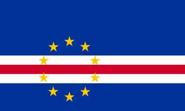 Doğru boyutta Cape Verde bayrağı, renkler, vektör