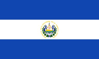 Doğru boyutta renklerde El Salvador Bayrağı, vektör