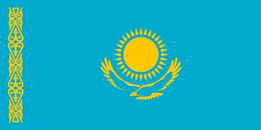Doğru boyutta Kazakistan bayrağı, renkler, vektör