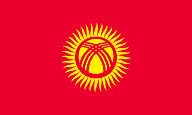 Doğru boyutta Kırgızistan bayrağı, renkler, vektör