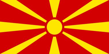 Makedonya bayrağı, doğru boyut ve renkler, vektör