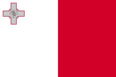 Doğru boyut ve renklerde Malta bayrağı, vektör