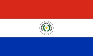 Paraguay bayrağı, doğru boyut ve renkler, vektör