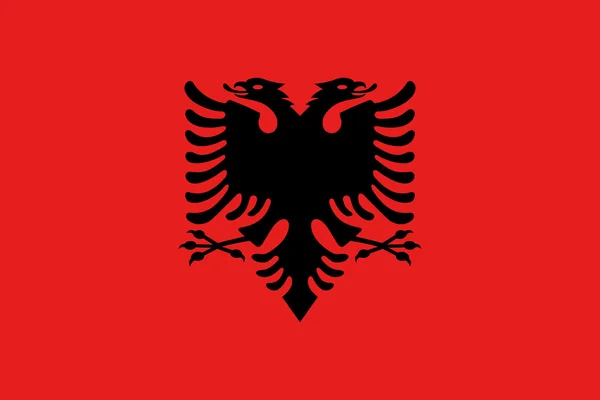 Flaga Albanii w poprawnym rozmiarze i kolorach, wektor — Wektor stockowy