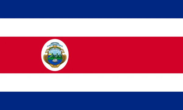 Doğru boyutta Kosta Rika Bayrağı, renkler, vektör — Stok Vektör