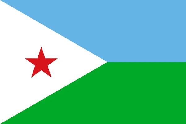 Vlajka Djibouti, správná velikost a barvy, vektorová — Stockový vektor