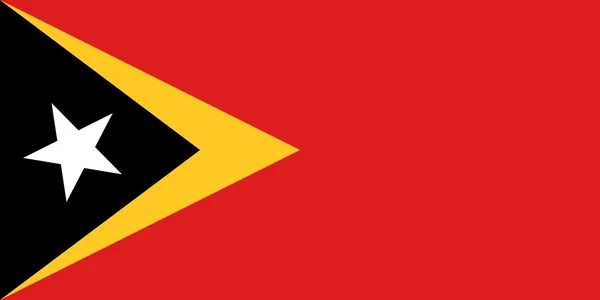 Bandeira de Timor-Leste em tamanho correto, cores, vetor — Vetor de Stock