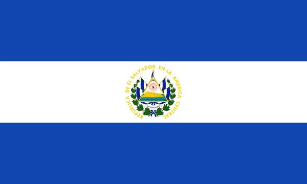 Bandera de El Salvador en el tamaño correcto colores, vector — Vector de stock