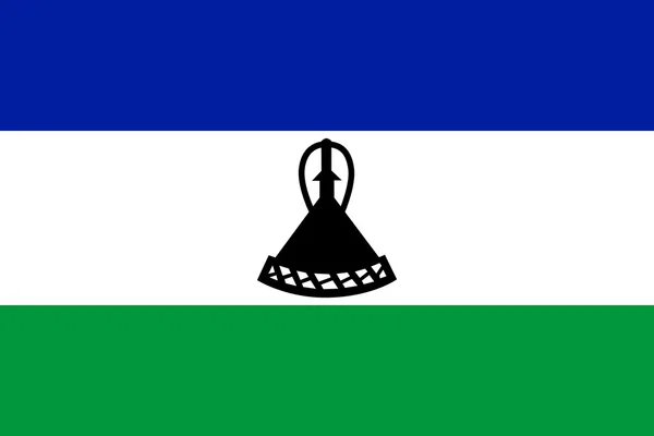 Bandera de Lesotho en el tamaño y colores correctos, vector — Archivo Imágenes Vectoriales