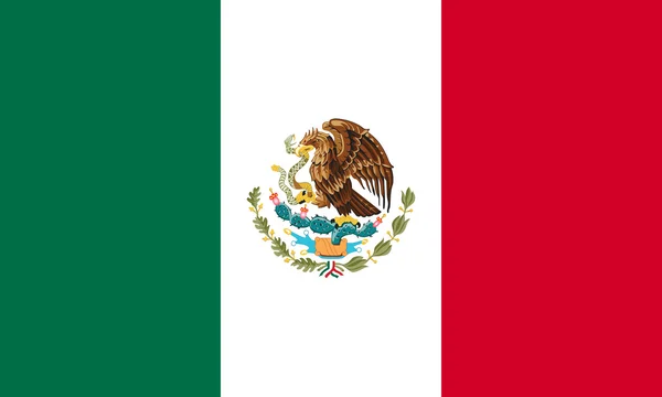 Flag of Mexico in correct size and colors, vector — Stock Vector