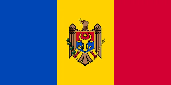 Bendera Moldova dalam ukuran dan warna yang benar, vektor - Stok Vektor