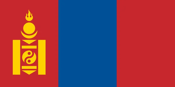 Bandera de Mongolia, tamaño y colores correctos, vector — Archivo Imágenes Vectoriales