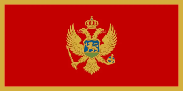 Bandera de Montenegro en el tamaño correcto, colores, vector — Vector de stock