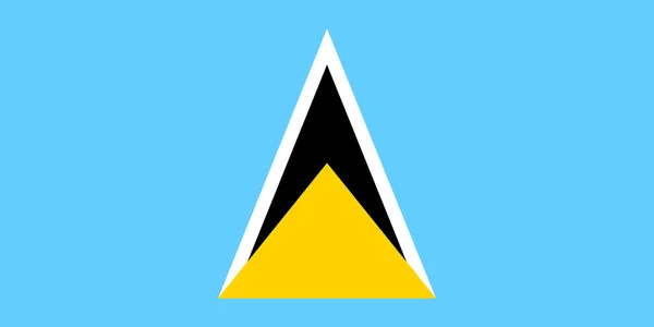 Saint Lucia zászlaja megfelelő méretű, színű, vektor — Stock Vector
