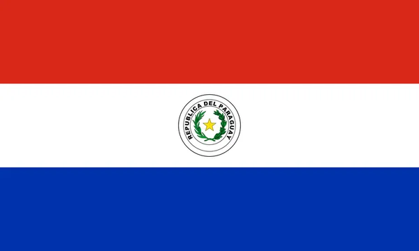 Bandeira do Paraguai, tamanho e cores corretos, vetor — Vetor de Stock