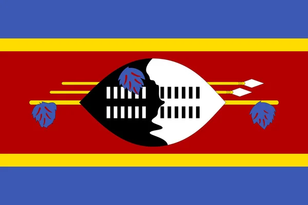 Flagge von Swasiland, korrekte Größe und Farben, Vektor — Stockvektor