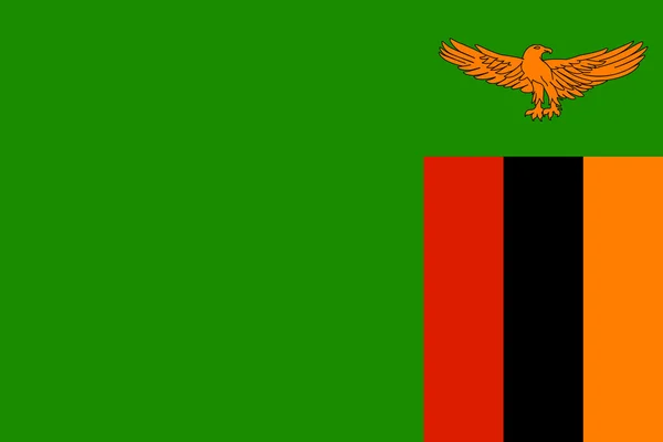 Vlag van Zambia in de juiste grootte en kleuren, Vector — Stockvector