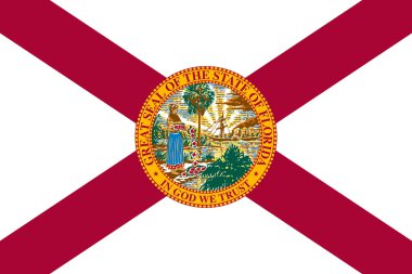 Florida bayrağı doğru boyut renk illüstrasyon