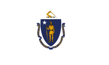 Massachusetts bayrağı doğru boyut illüstrasyon