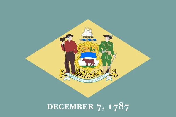 Bandera de Delaware tamaño correcto ilustración de color —  Fotos de Stock