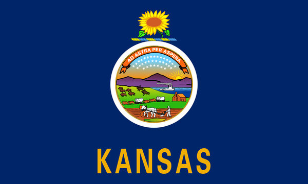 Флаг Канзаса корректный цвет иллюстрации
