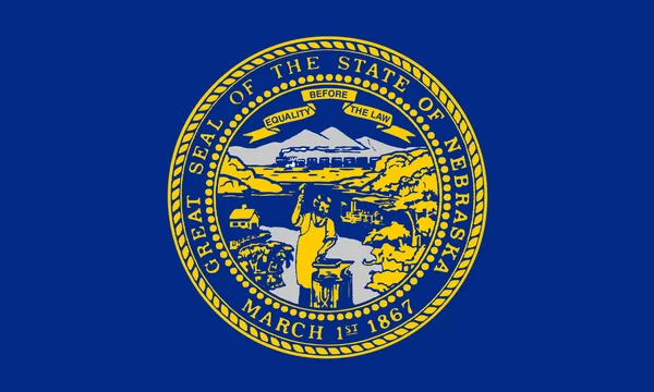 Bandera de Nebraska tamaño correcto ilustración de color — Foto de Stock