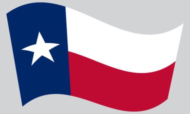 Gri arka plan üzerinde Teksas sallayarak bayrak
