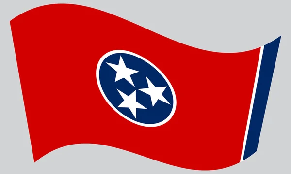 Flag of Tennessee waving on gray background — Stock Vector