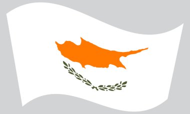 Kıbrıs gri arka plan üzerinde sallayarak bayrak