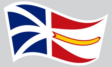 Newfoundland and Labrador'deki/bayrak dalgalı gri zemin
