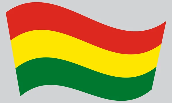 Flag of Bolivia waving on gray background — Stock vektor