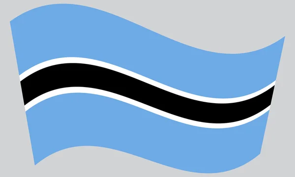Botswana integet a szürke háttér zászlaja — Stock Vector