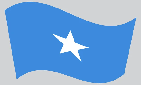 Flagge Somalias weht auf grauem Hintergrund — Stockvektor