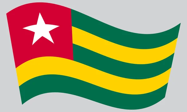 Прапор махав Togo на сірий фон — стоковий вектор