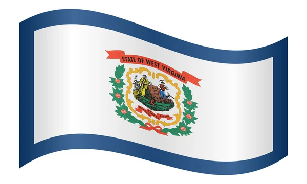 Flag of West Virginia waving on white background — Stockový vektor