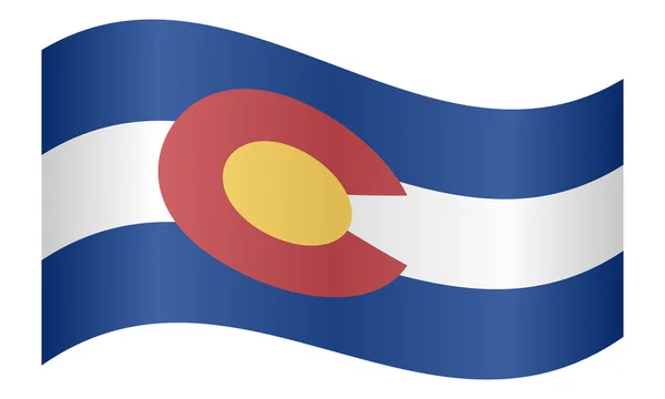 Прапор Колорадо махав на білому фоні — стоковий вектор