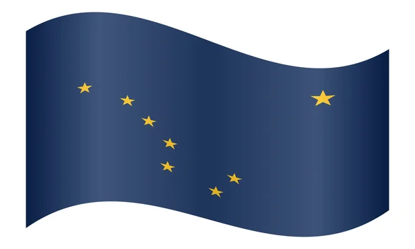 Bandera de Alaska ondeando sobre fondo blanco — Archivo Imágenes Vectoriales