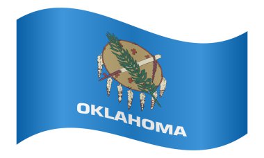 Beyaz arka plan üzerinde Oklahoma sallayarak bayrak