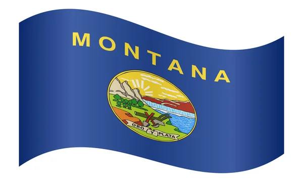 Bandeira de Montana acenando sobre fundo branco —  Vetores de Stock