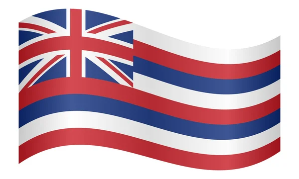 Flag of Hawaii waving on white background — Stock vektor