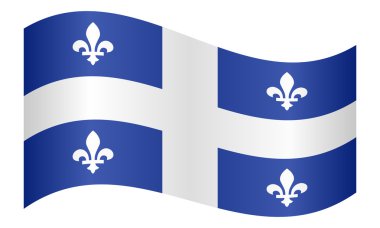 Quebec beyaz arka plan üzerinde sallayarak bayrak