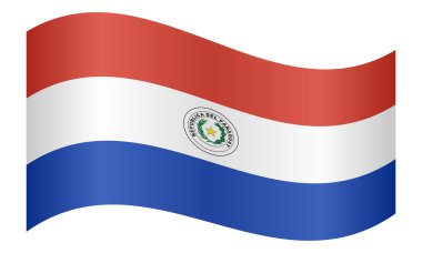 Paraguay beyaz arka plan üzerinde sallayarak bayrak