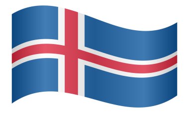 Beyaz arka plan üzerinde İzlanda sallayarak bayrak