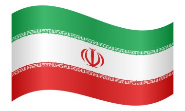 Iran beyaz arka plan üzerinde sallayarak bayrak