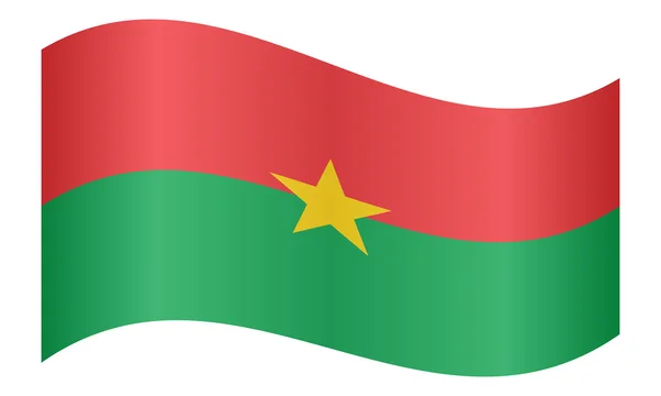 Flag of Burkina Faso waving on white background — Διανυσματικό Αρχείο