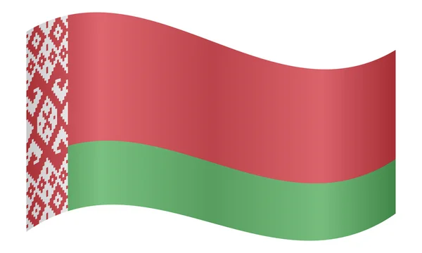 Flag of Belarus waving on white background — Stockový vektor