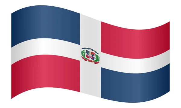 Bandera de República Dominicana ondeando sobre fondo blanco — Archivo Imágenes Vectoriales